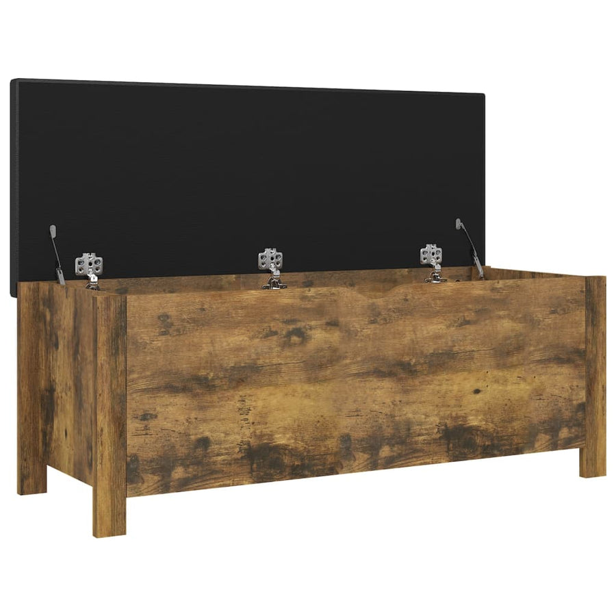 Opbergbox Met Kussen 105X40X45 Cm Bewerkt Hout Gerookt eiken