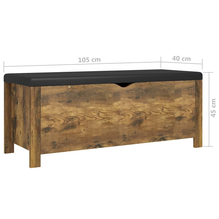 Opbergbox Met Kussen 105X40X45 Cm Bewerkt Hout Gerookt eiken