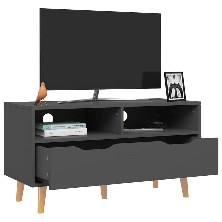 Tv-Meubel 90X40X48,5 Cm Bewerkt Hout Grijs