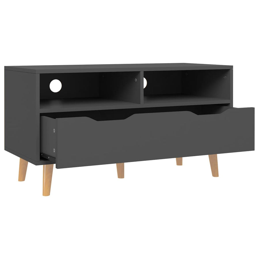 Tv-Meubel 90X40X48,5 Cm Bewerkt Hout Grijs