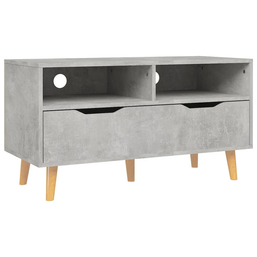 Tv-Meubel 90X40X48,5 Cm Bewerkt Hout Betongrijs