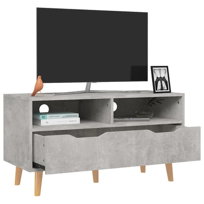 Tv-Meubel 90X40X48,5 Cm Bewerkt Hout Betongrijs