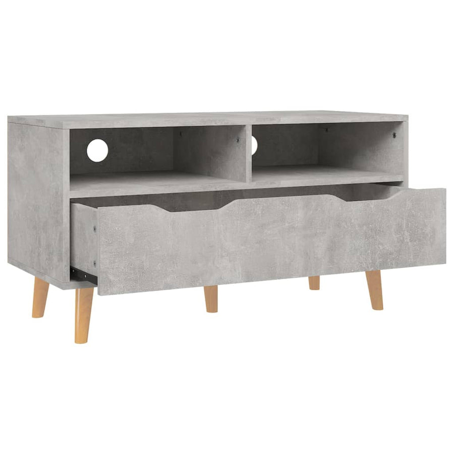 Tv-Meubel 90X40X48,5 Cm Bewerkt Hout Betongrijs
