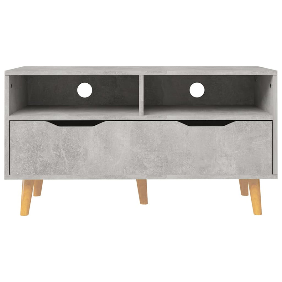 Tv-Meubel 90X40X48,5 Cm Bewerkt Hout Betongrijs