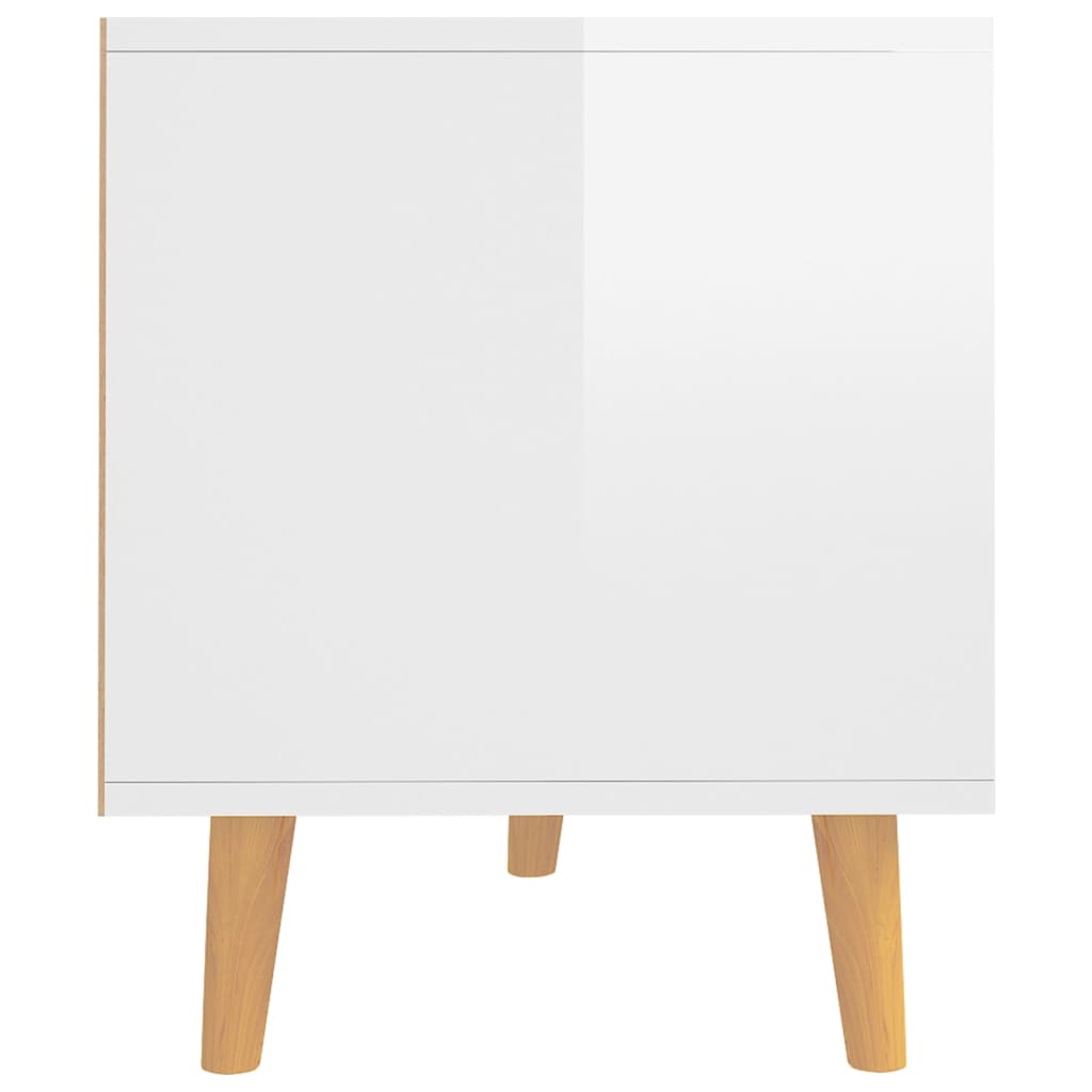 Tv-Meubel 90X40X48,5X Cm Bewerkt Hout Hoogglans wit