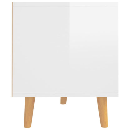 Tv-Meubel 90X40X48,5X Cm Bewerkt Hout Hoogglans wit