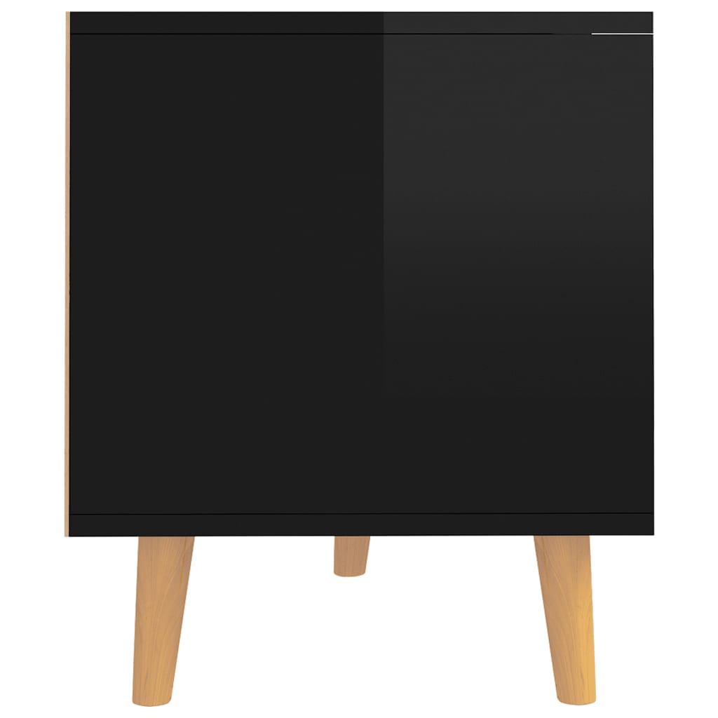 Tv-Meubel 90X40X48,5 Cm Bewerkt Hout Hoogglans zwart