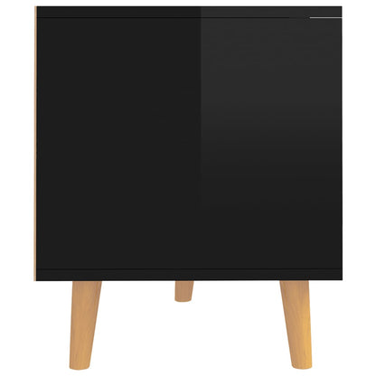 Tv-Meubel 90X40X48,5 Cm Bewerkt Hout Hoogglans zwart