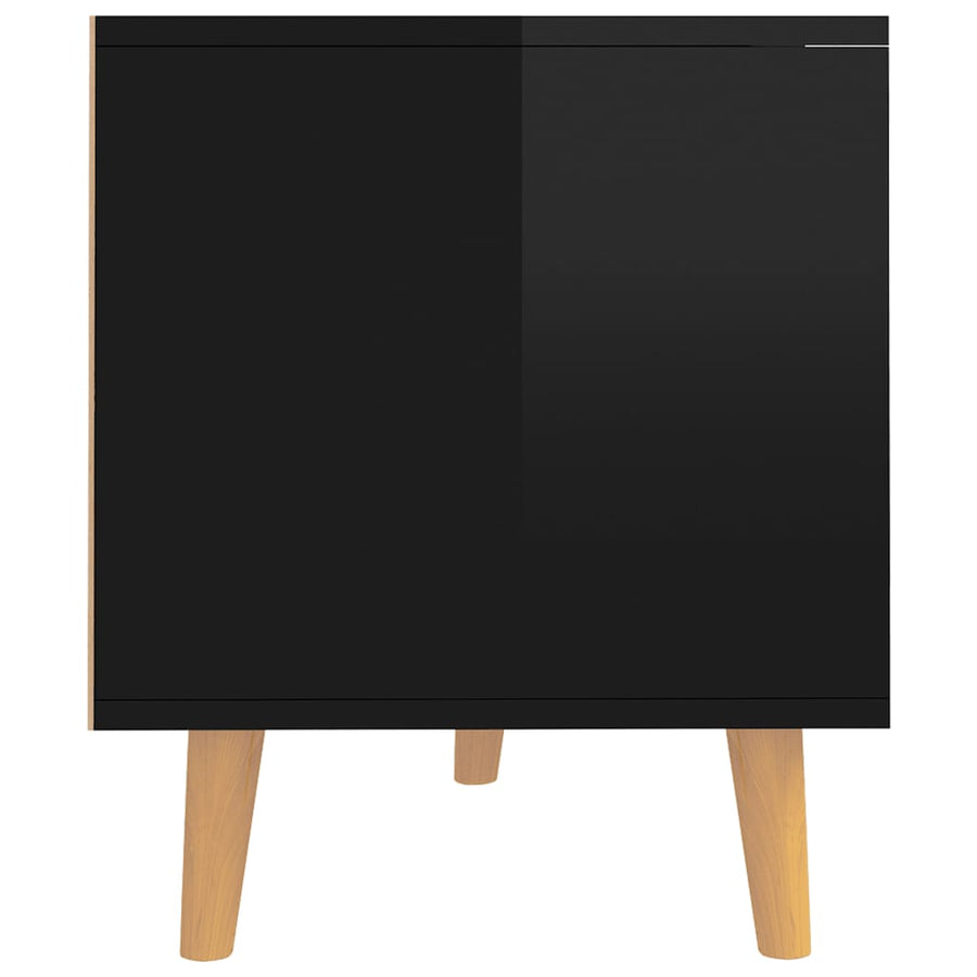 Tv-Meubel 90X40X48,5 Cm Bewerkt Hout Hoogglans zwart