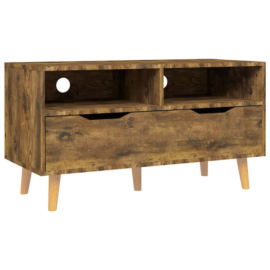 Tv-Meubel 90X40X48,5 Cm Bewerkt Hout Kleurig Gerookt eiken