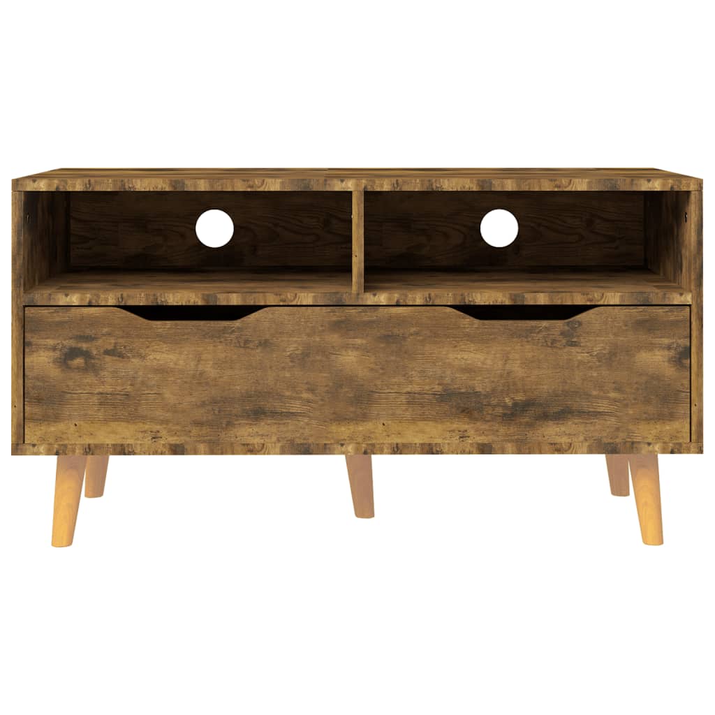 Tv-Meubel 90X40X48,5 Cm Bewerkt Hout Kleurig Gerookt eiken