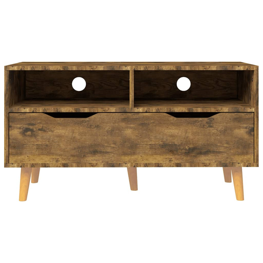 Tv-Meubel 90X40X48,5 Cm Bewerkt Hout Kleurig Gerookt eiken