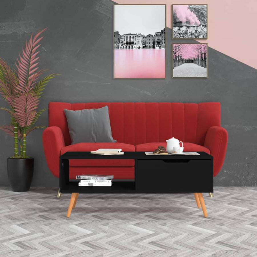 Salontafel 00X49,5X43 Cm Spaanplaat Zwart