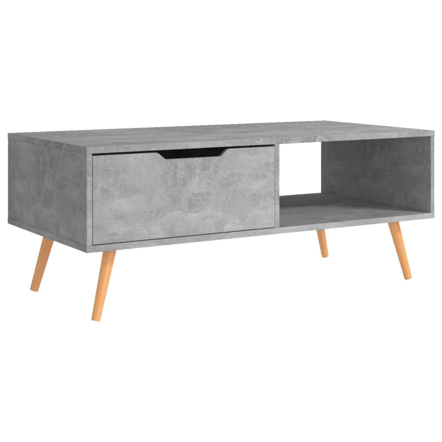 Salontafel 100X49,5X43 Cm Bewerkt Hout Betongrijs