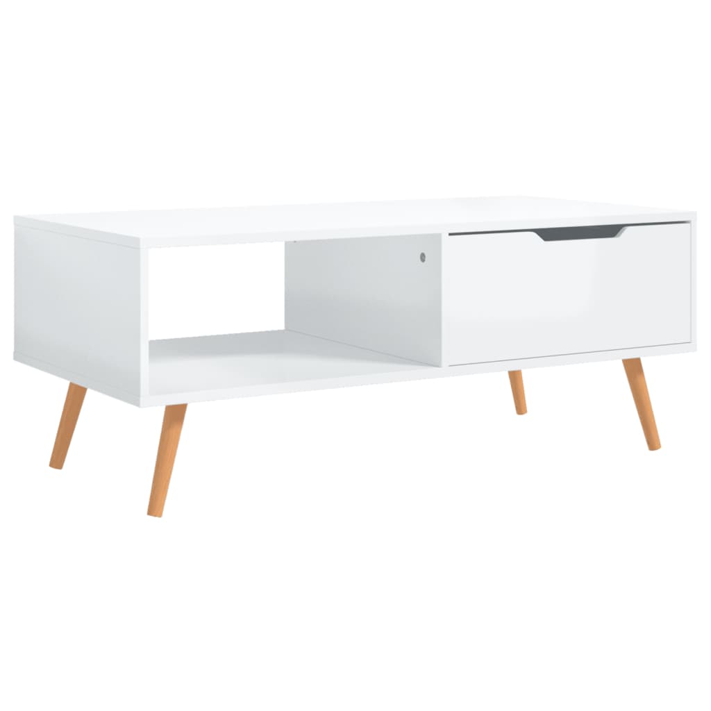 Salontafel 100X49,5X43 Cm Bewerkt Hout Hoogglans wit