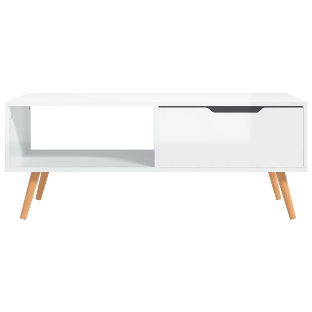 Salontafel 100X49,5X43 Cm Bewerkt Hout Hoogglans wit
