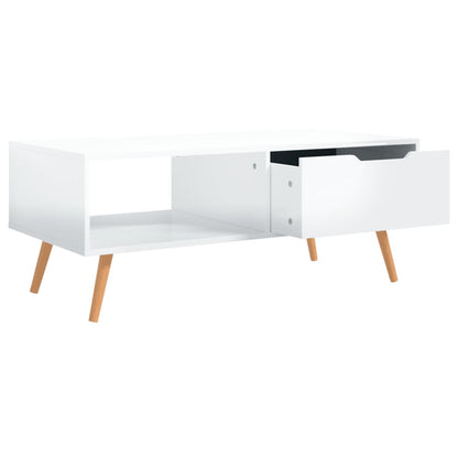 Salontafel 100X49,5X43 Cm Bewerkt Hout Hoogglans wit
