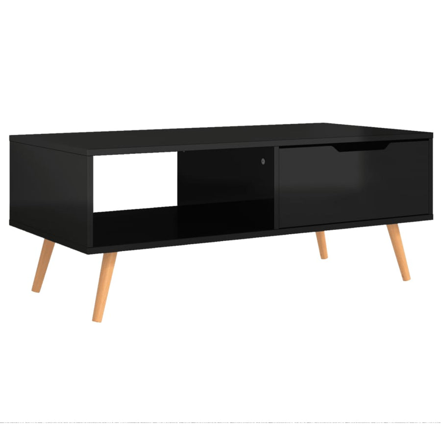 Salontafel 00X49,5X43 Cm Spaanplaat Hoogglans zwart