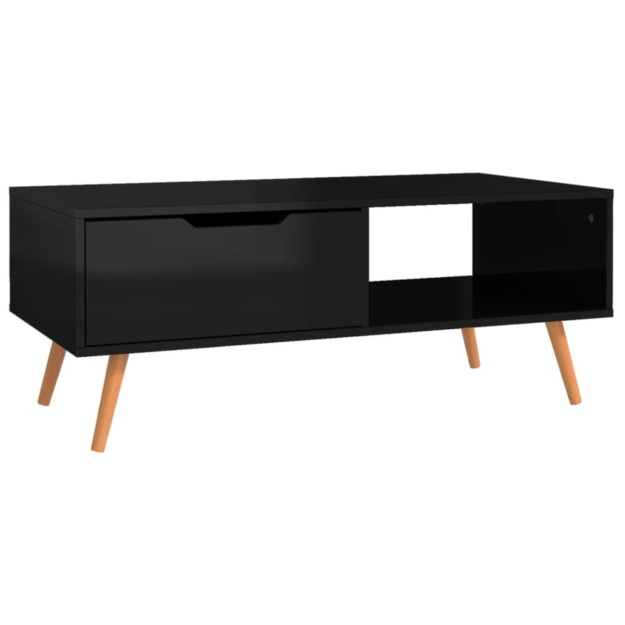 Salontafel 00X49,5X43 Cm Spaanplaat Hoogglans zwart