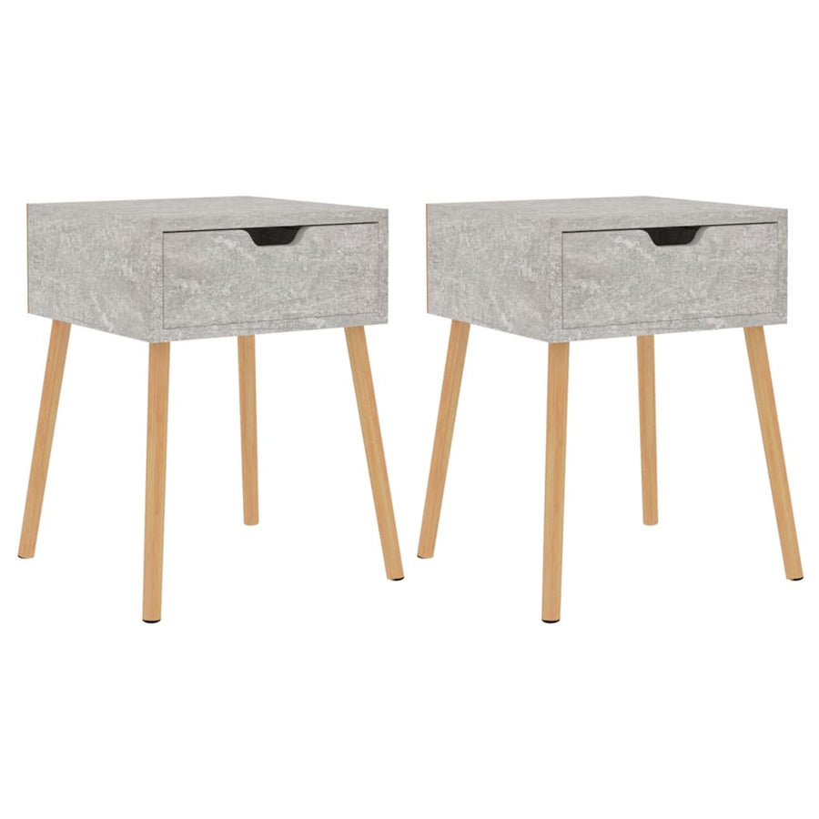 Nachtkastjes 40X40X56 Cm Spaanplaat 2 Betongrijs