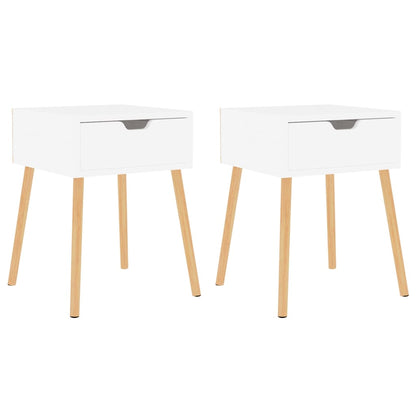 Nachtkastjes 2 st 40x40x56 cm bewerkt hout hoogglans wit