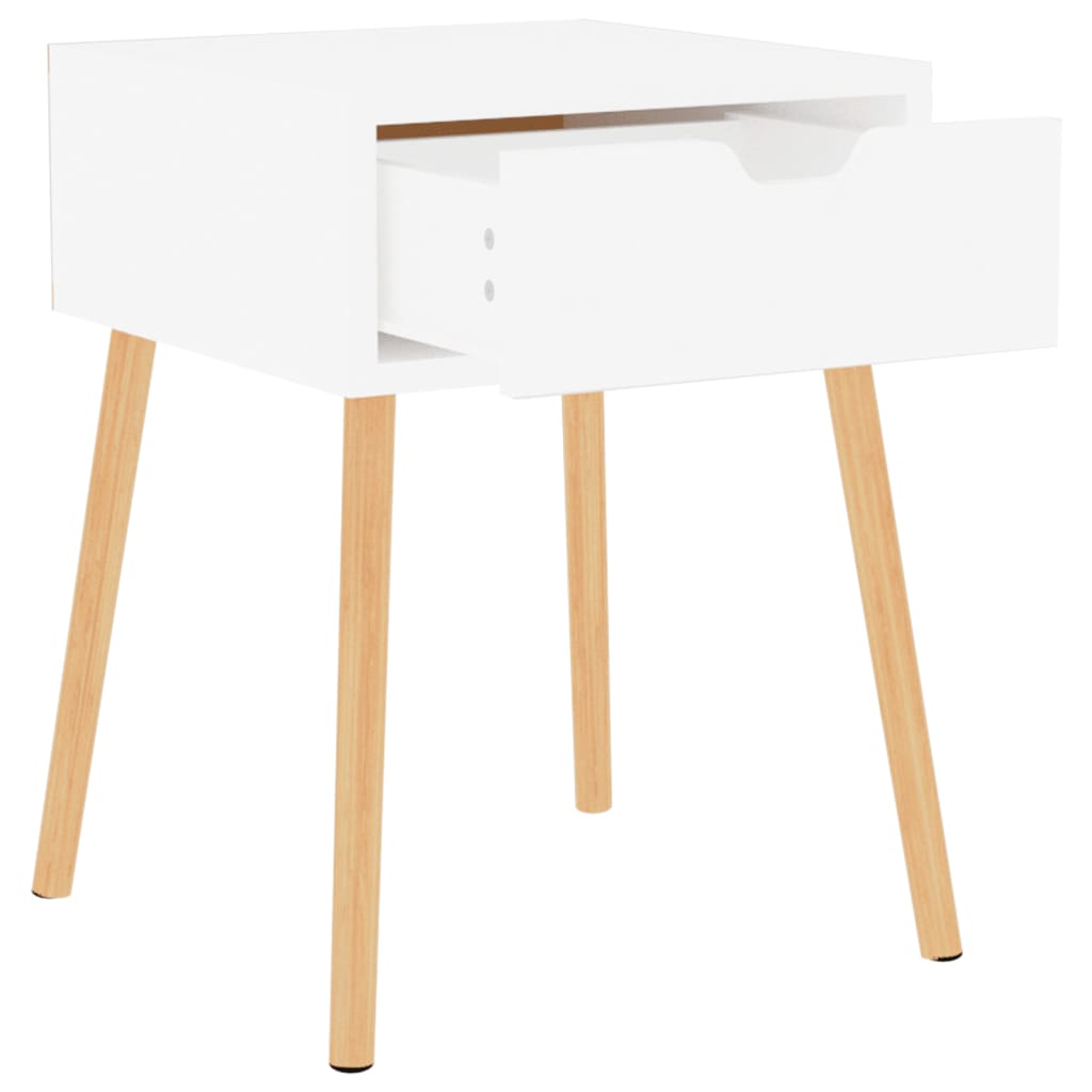 Nachtkastjes 2 st 40x40x56 cm bewerkt hout hoogglans wit