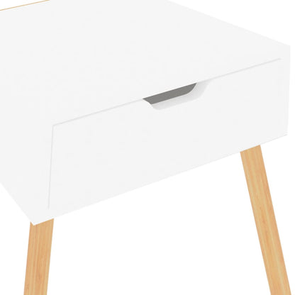 Nachtkastjes 2 st 40x40x56 cm bewerkt hout hoogglans wit