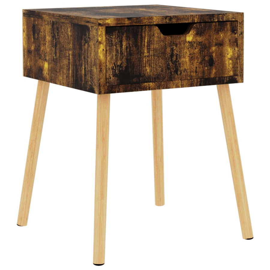 Nachtkastje 40X40X56 Cm Spaanplaat Kleurig 1 Gerookt eiken