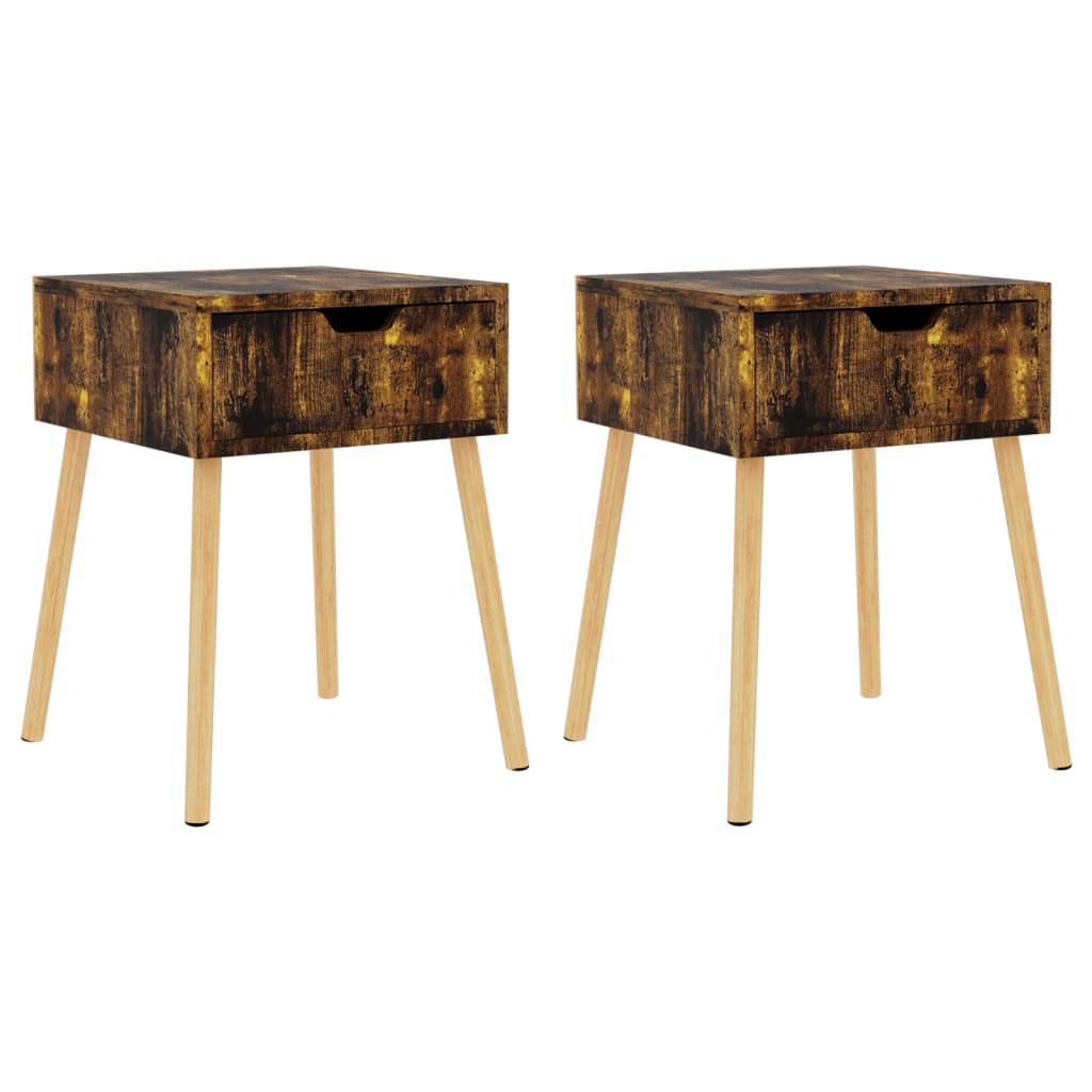 Nachtkastjes 40X40X56 Cm Spaanplaat Kleurig 2 Gerookt eiken