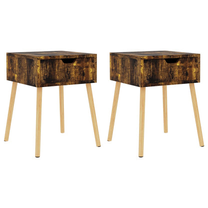 Nachtkastjes 40X40X56 Cm Spaanplaat Kleurig 2 Gerookt eiken