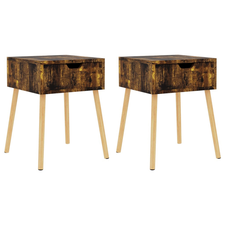 Nachtkastjes 40X40X56 Cm Spaanplaat Kleurig 2 Gerookt eiken