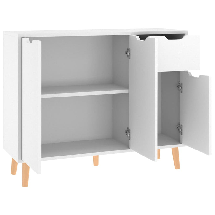 Dressoir 90x30x72 cm bewerkt hout wit