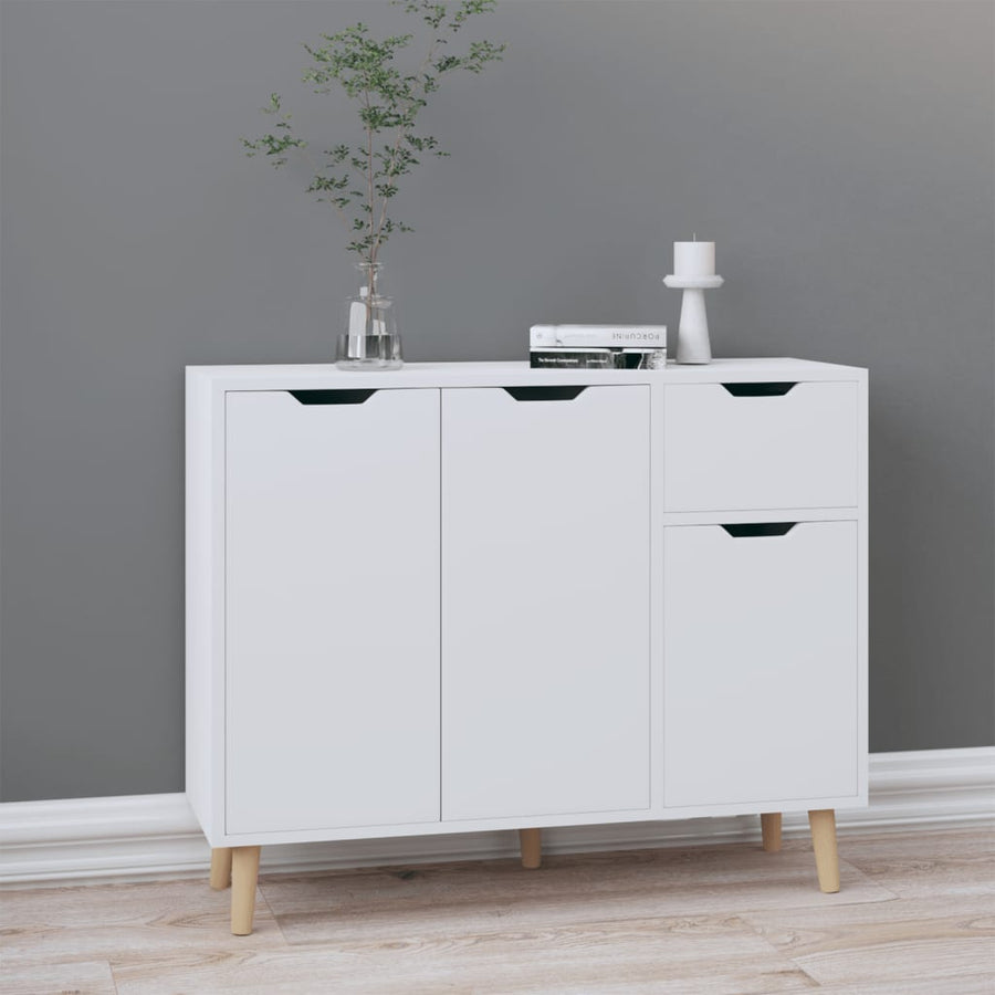 Dressoir 90x30x72 cm bewerkt hout wit