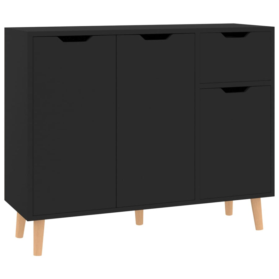 Dressoir 90x30x72 bewerkt hout zwart