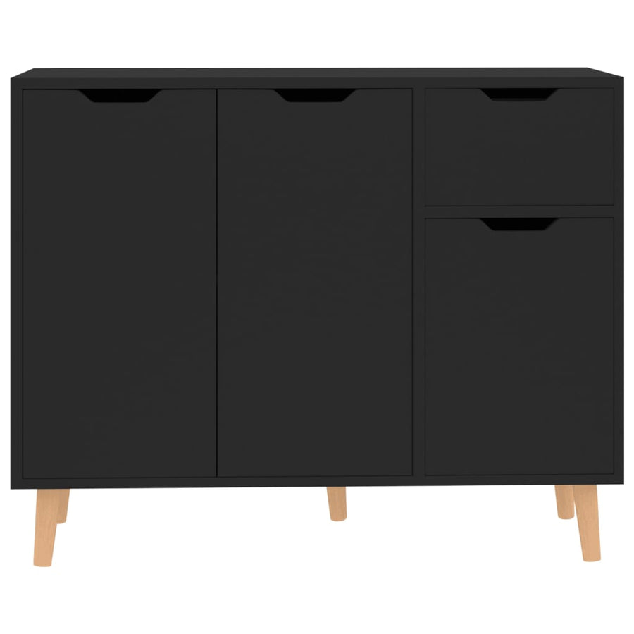 Dressoir 90x30x72 bewerkt hout zwart