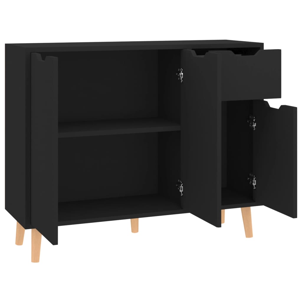 Dressoir 90x30x72 bewerkt hout zwart