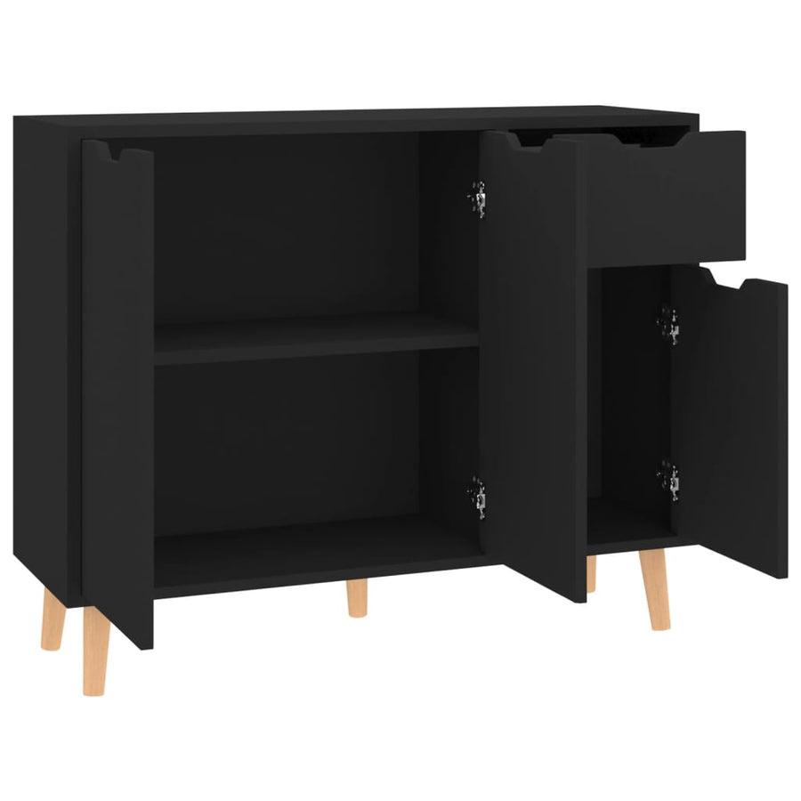 Dressoir 90x30x72 bewerkt hout zwart