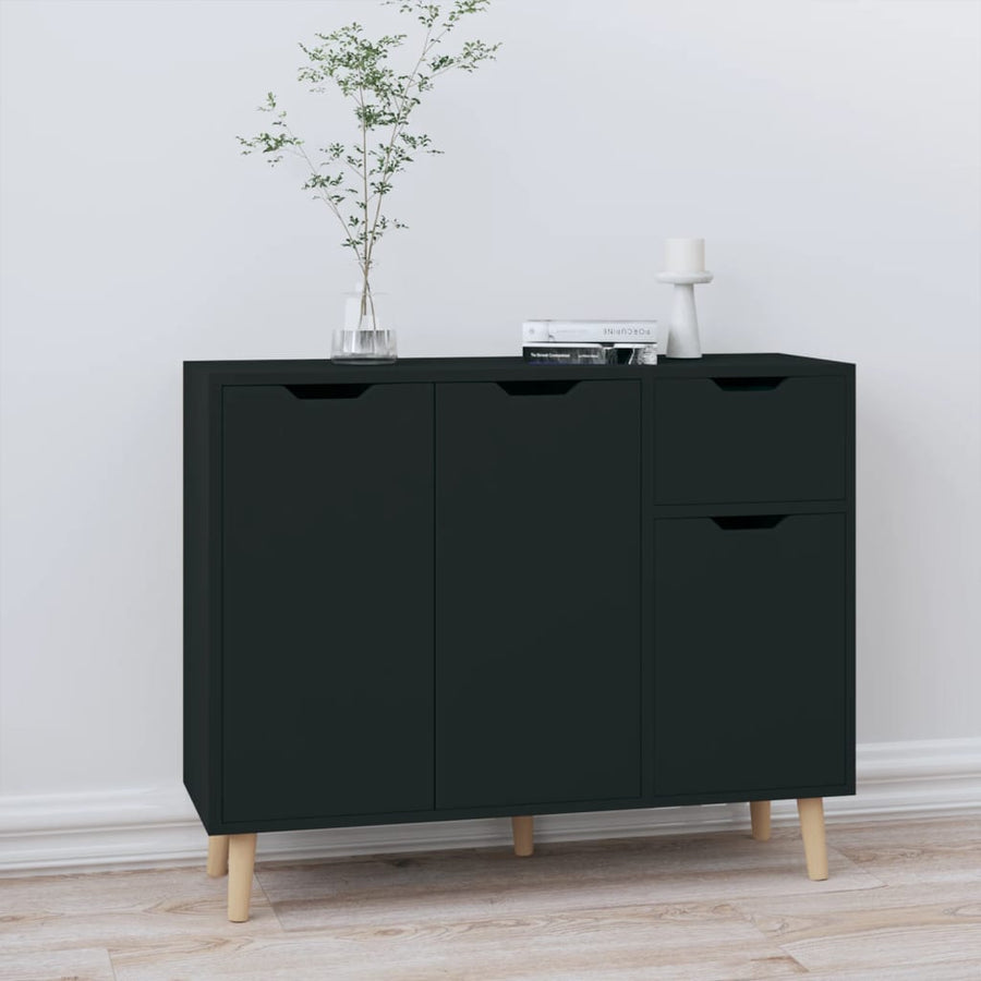 Dressoir 90x30x72 bewerkt hout zwart