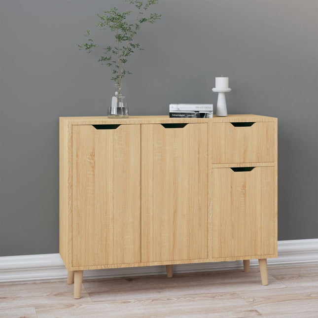 Dressoir 90x30x72 cm bewerkt hout sonoma eikenkleurig Sonoma eiken