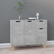 Dressoir 90x30x72 cm bewerkt hout betongrijs wandmontage