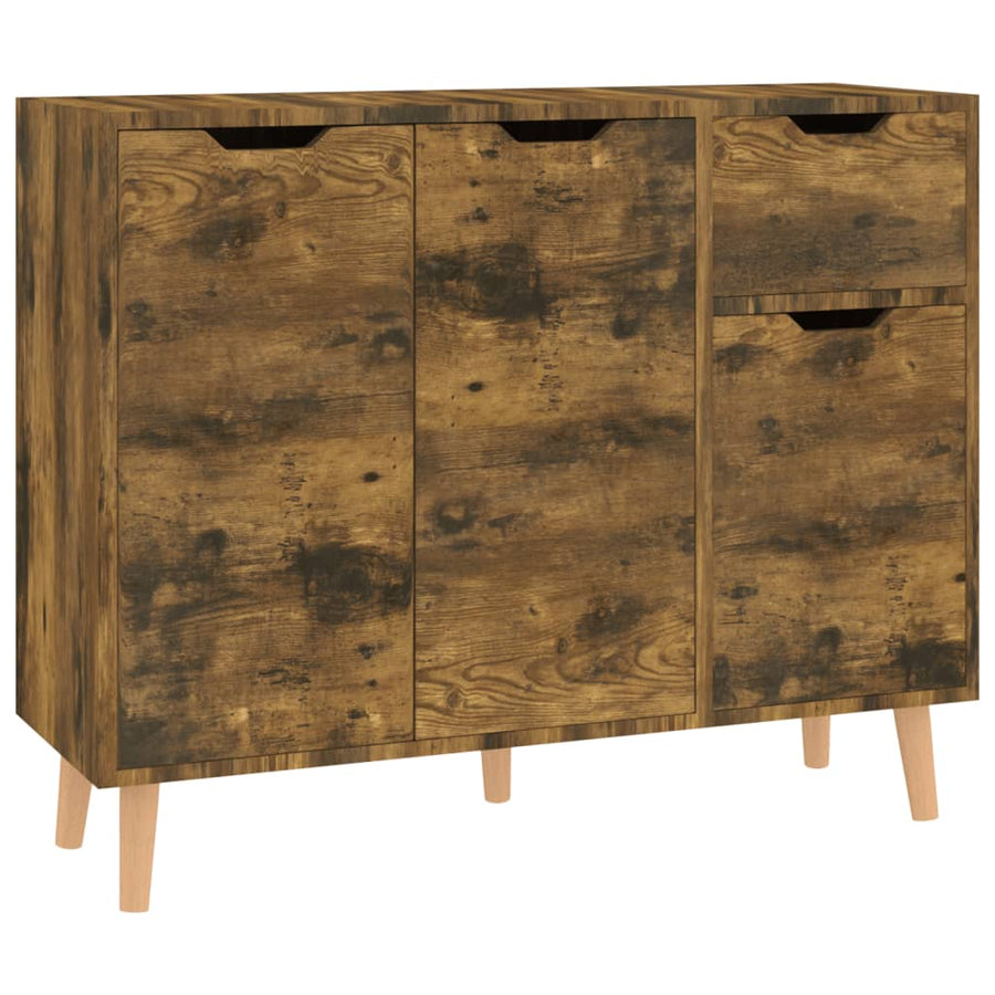 Dressoir 90X30X72 Cm Bewerkt Hout Kleurig Gerookt eiken