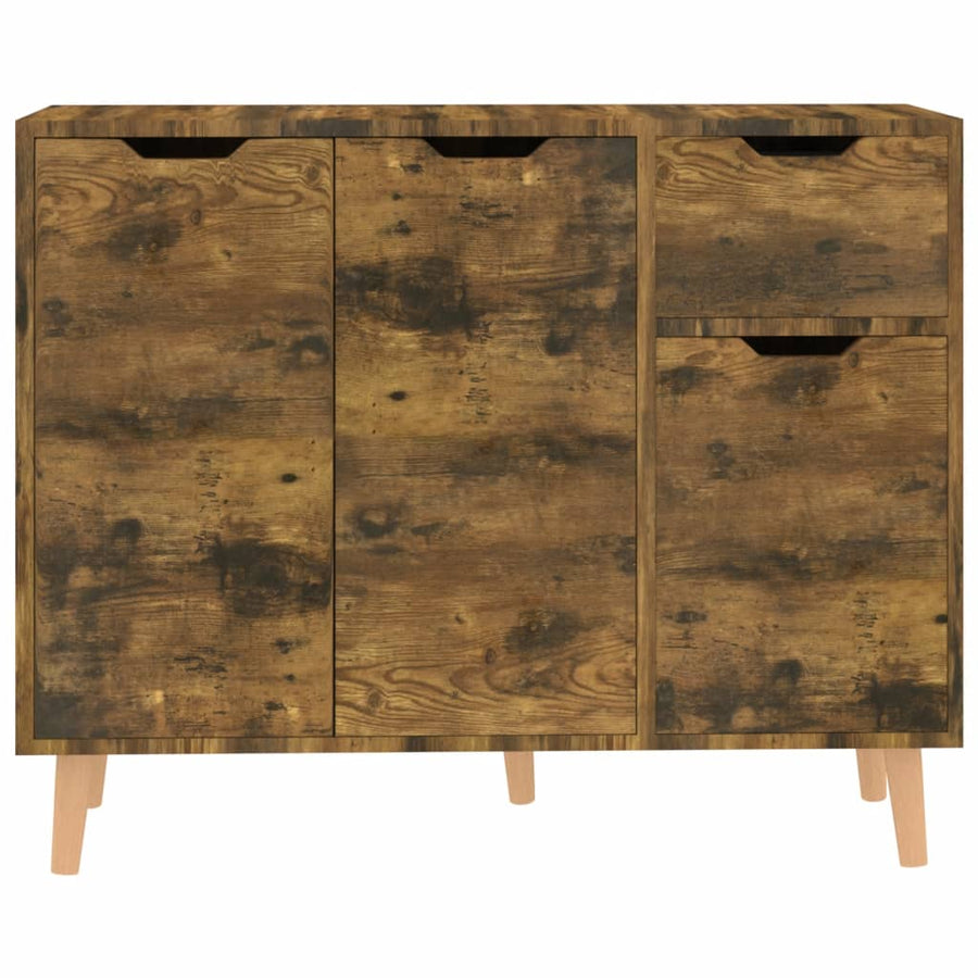 Dressoir 90X30X72 Cm Bewerkt Hout Kleurig Gerookt eiken