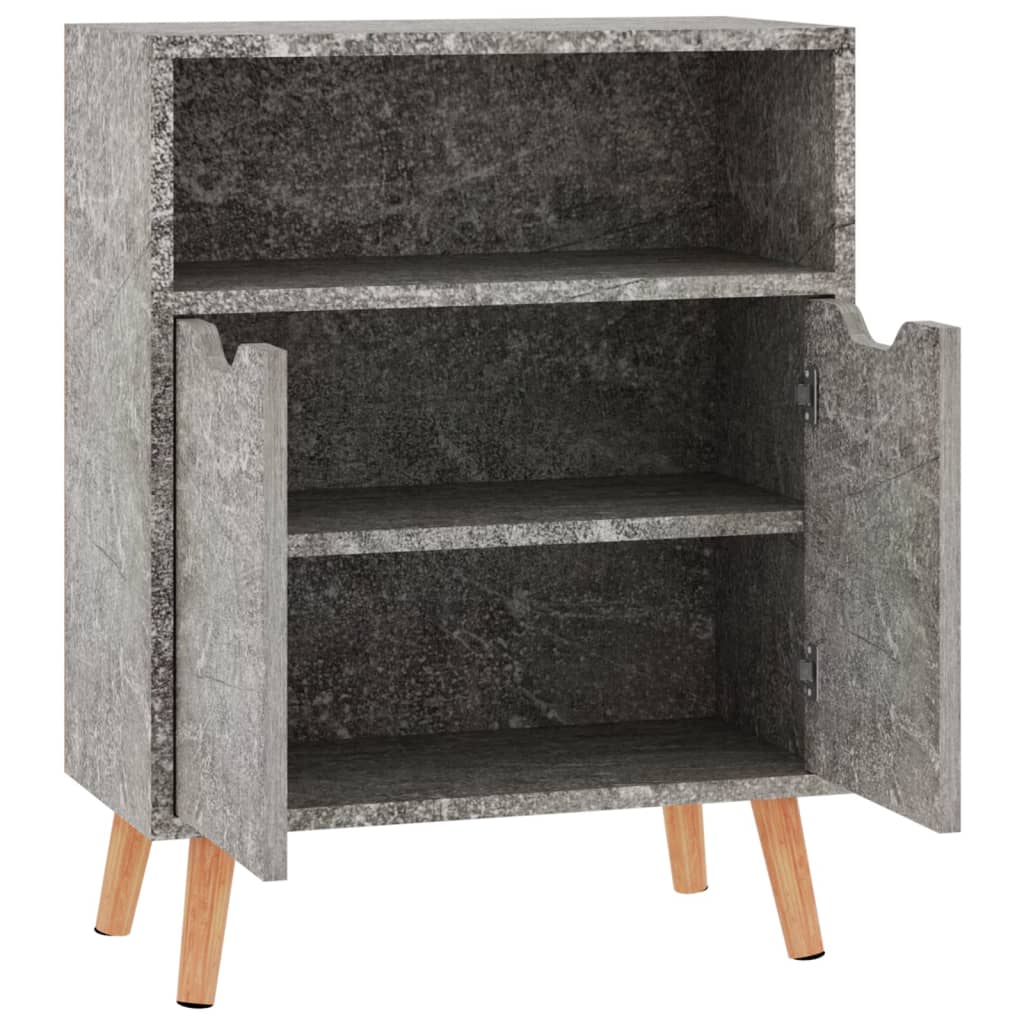 Dressoir 60X30X72 Cm Bewerkt Hout Betongrijs