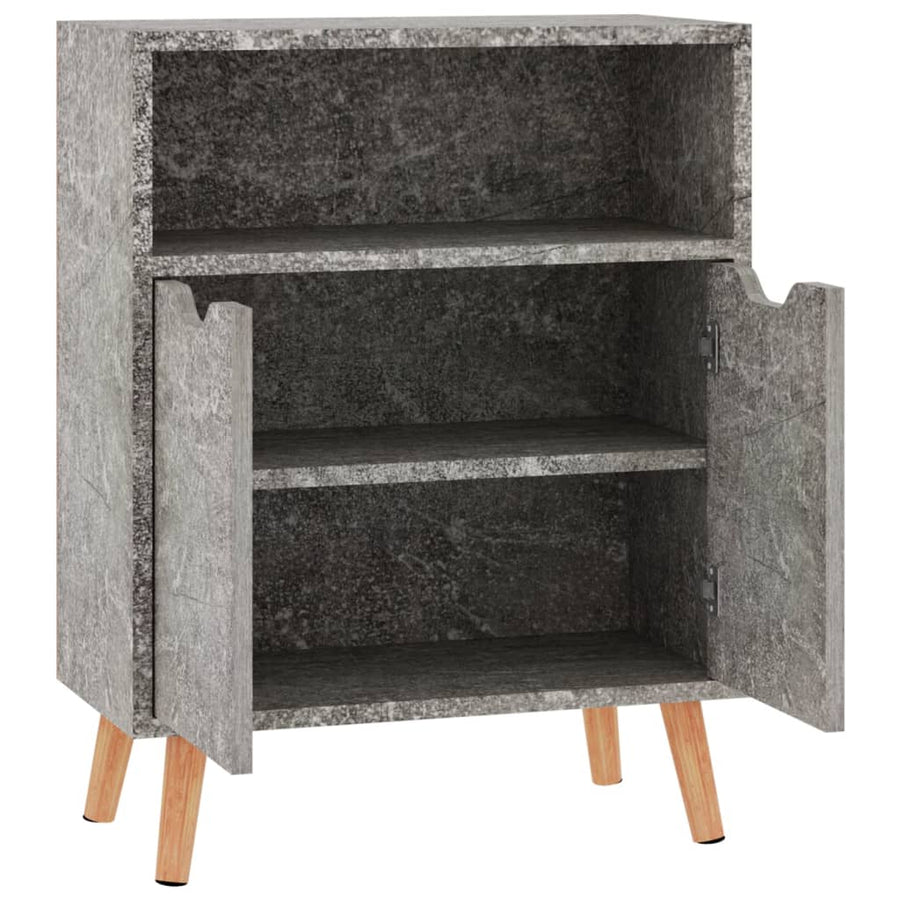 Dressoir 60X30X72 Cm Bewerkt Hout Betongrijs