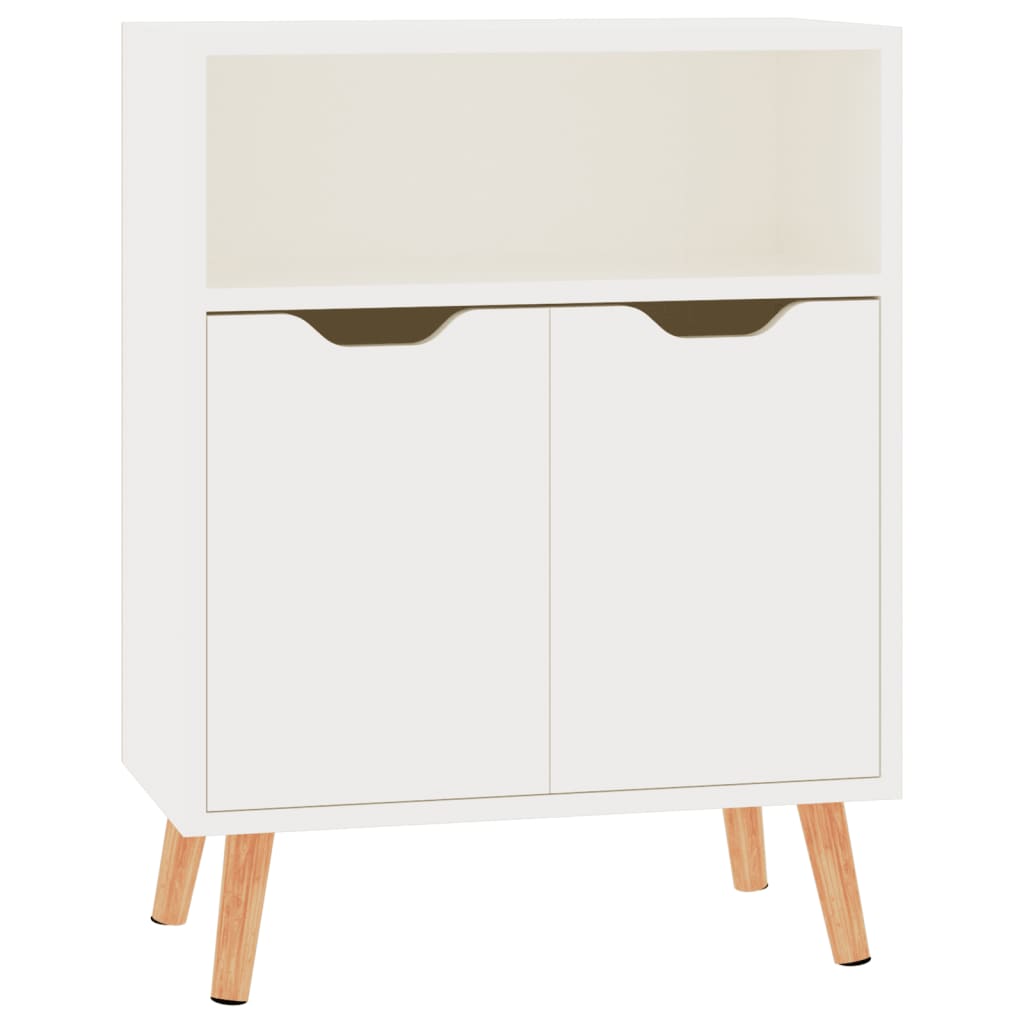 Dressoir 60x30x72 cm bewerkt hout hoogglans wit