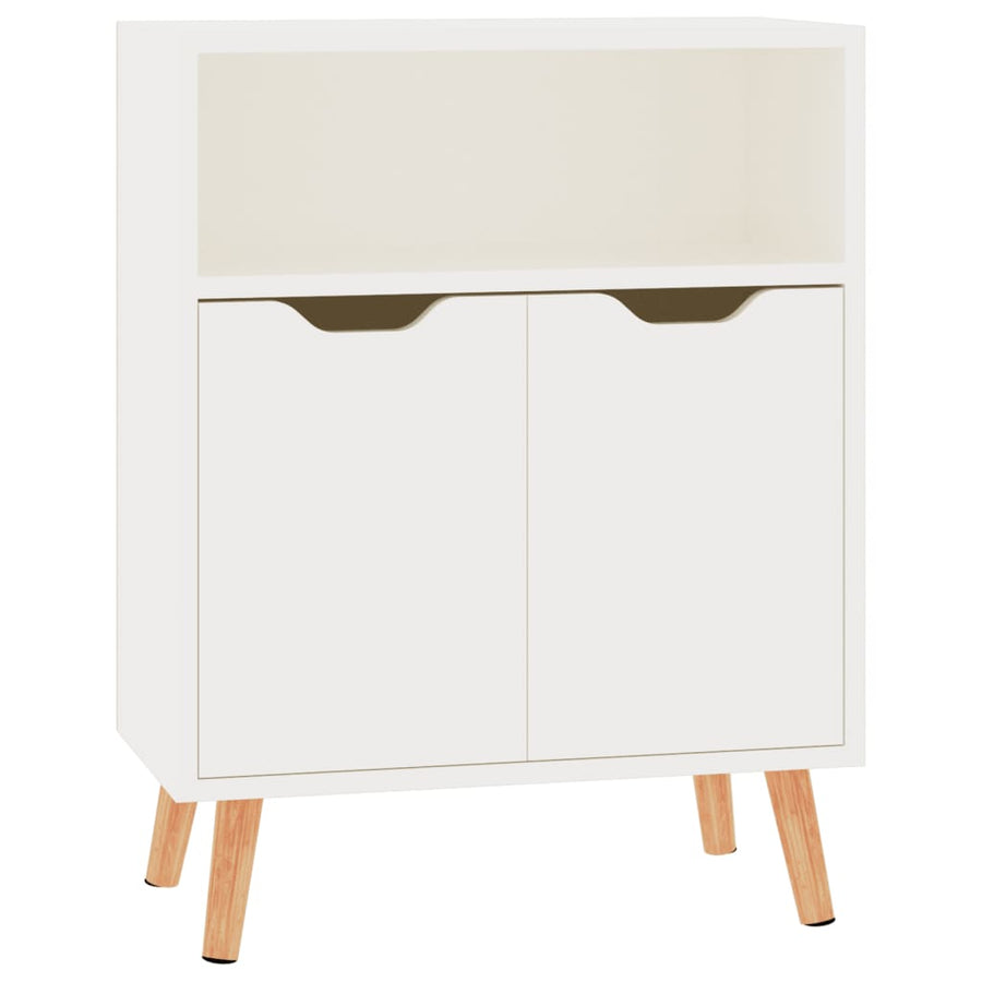 Dressoir 60x30x72 cm bewerkt hout hoogglans wit