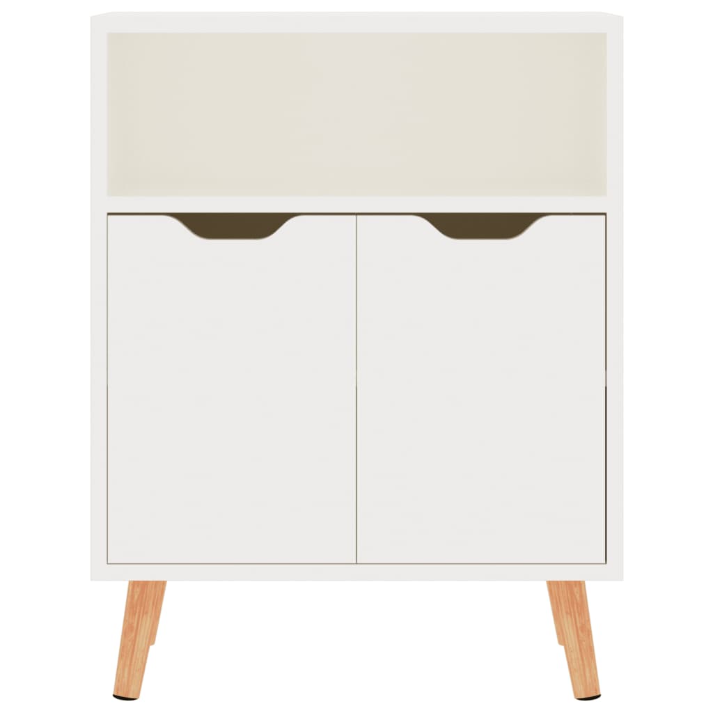 Dressoir 60x30x72 cm bewerkt hout hoogglans wit