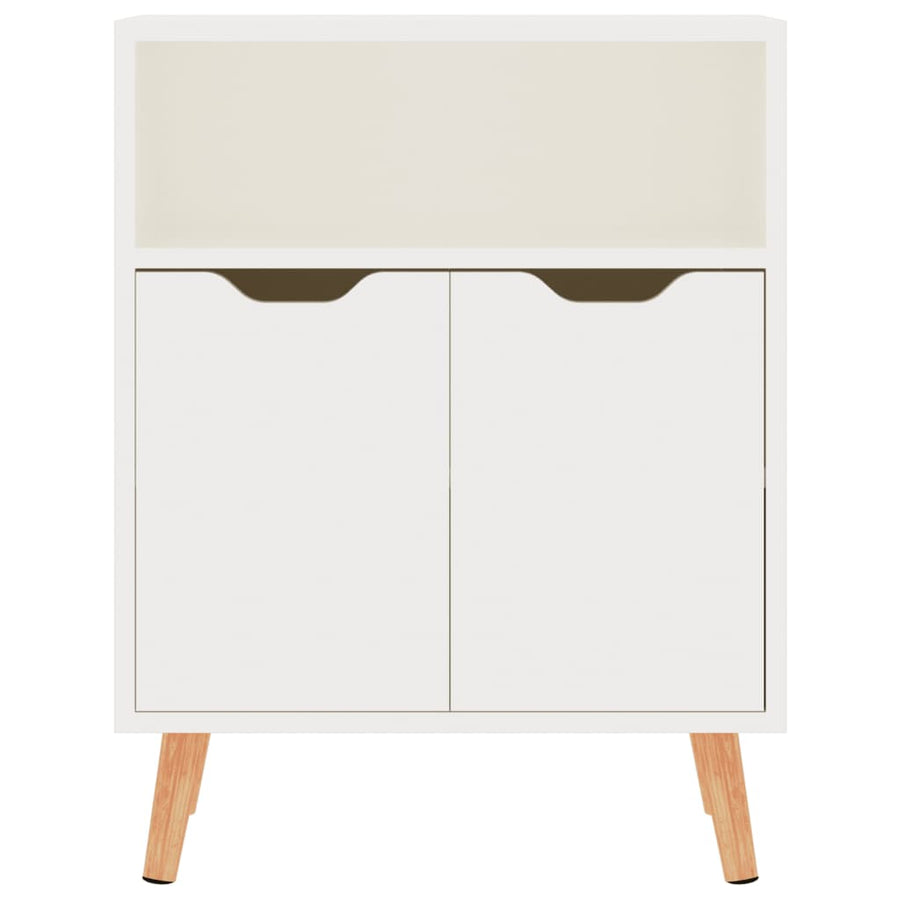 Dressoir 60x30x72 cm bewerkt hout hoogglans wit