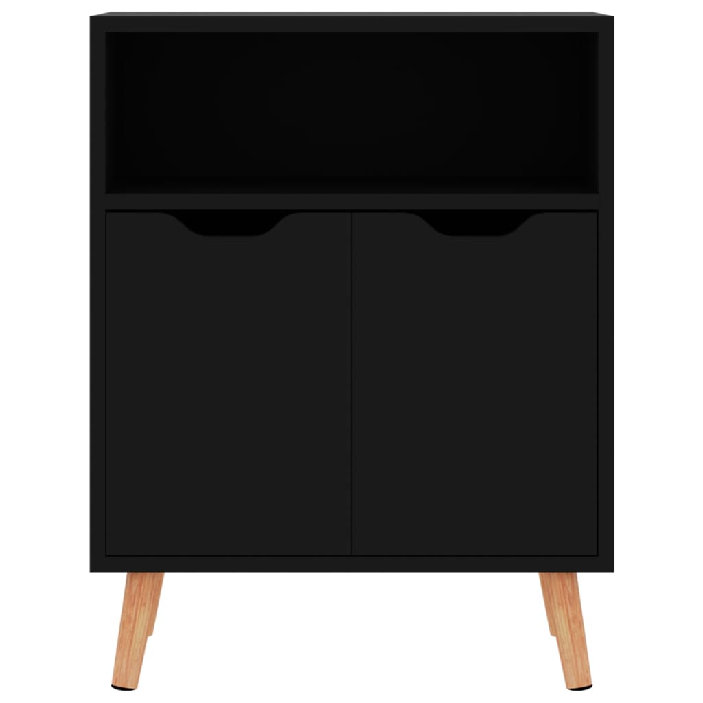 Dressoir 60X30X72 Cm Bewerkt Hout Hoogglans zwart