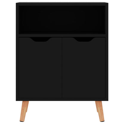 Dressoir 60X30X72 Cm Bewerkt Hout Hoogglans zwart
